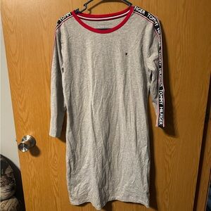 Tommy Hilfiger Gray Dress with Red Accents